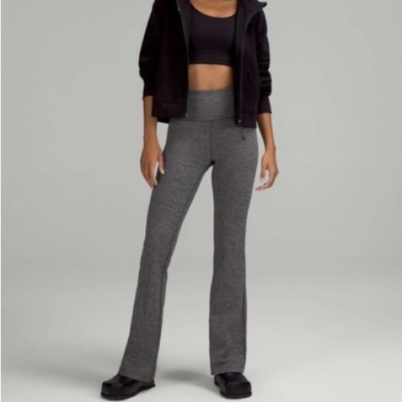 lululemon athletica Pants - Lululemon Heathered Grey Super-High-Rise Flared Pant Nulu Women’s Size 10